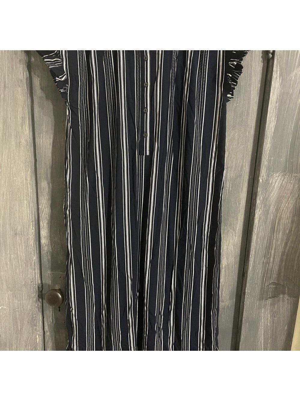 LOFT Navy and White Striped Dress - Picture 2 of 6